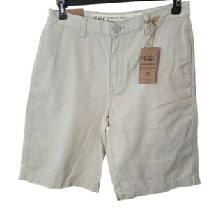 Men's PD&C Light Grey Regular Fit Flat Front Shorts 32 Waist